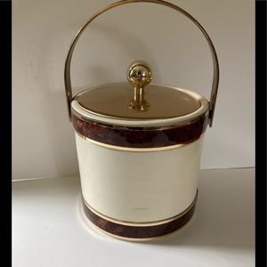 Vintage Kraftware Tortoise/cream  Ice Bucket.